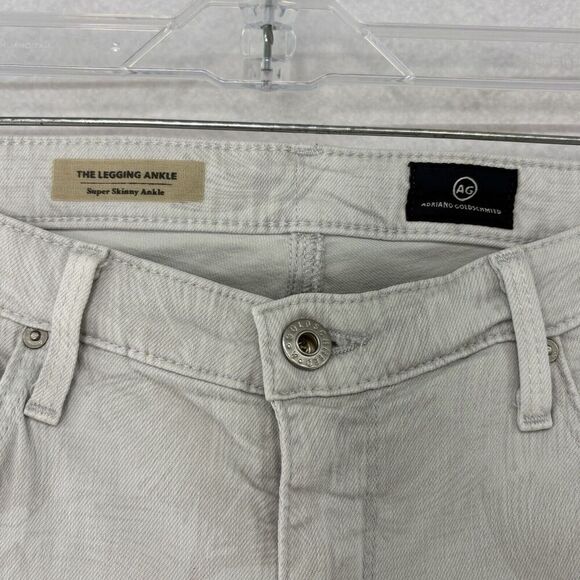 Adriano Goldschmied AG The Legging Gray Skinny Ankle Feather Print Jeans Sz 30R - Picture 4 of 6